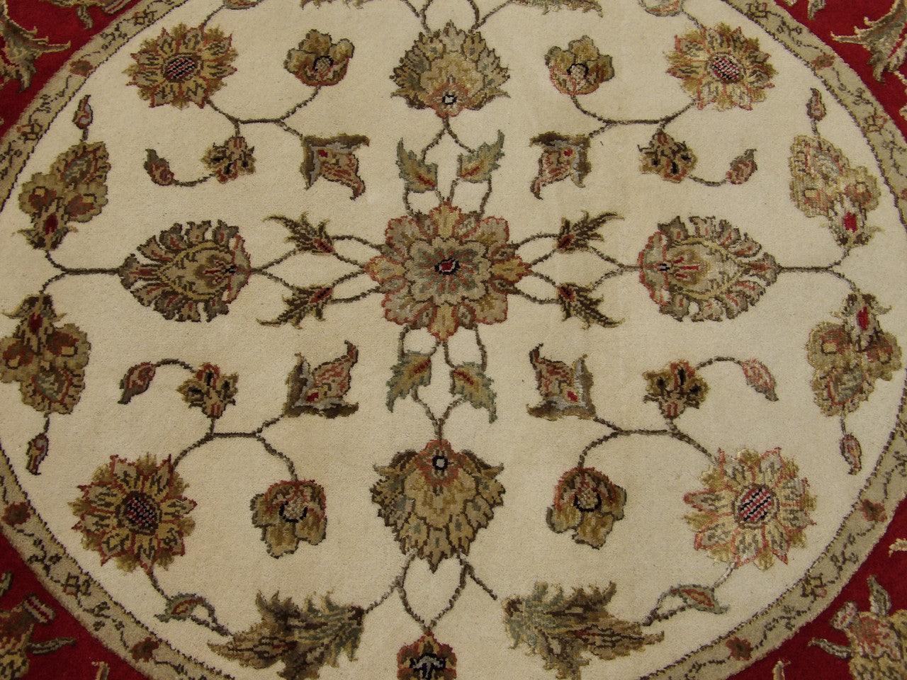 Back of Jaipur Kashan hand-knotted rug