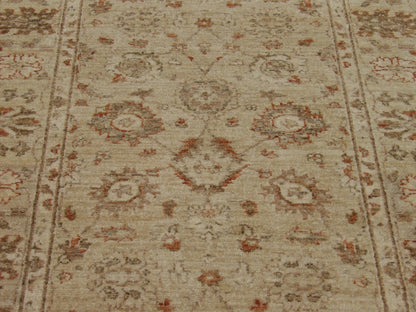 Back of Oushak hand-knotted runner