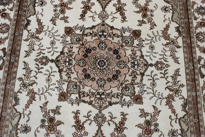 Back of Traditional Sino Chinese Tabriz hand-knotted rug