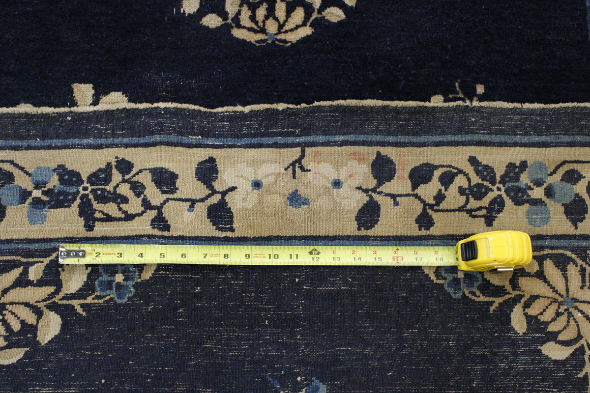 Traditional Antique Chinese Nicolson rug corner detail