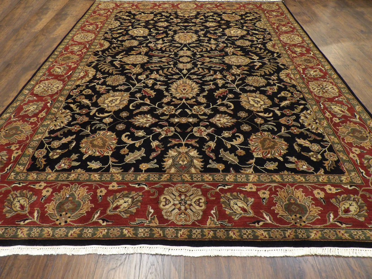 Jaipur Kashan rug corner detail