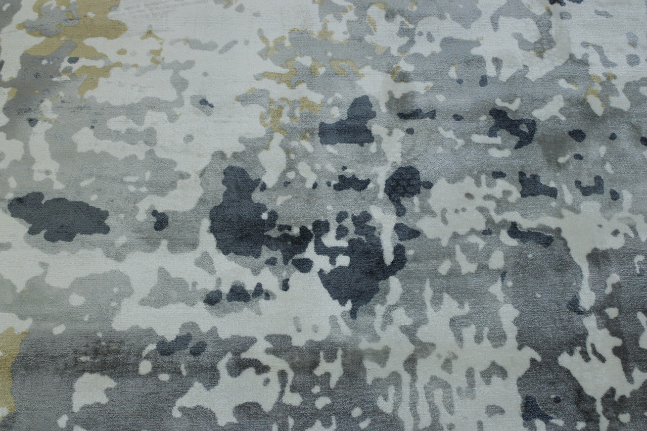 Close-up of silk pile, Multi-Color & White rug