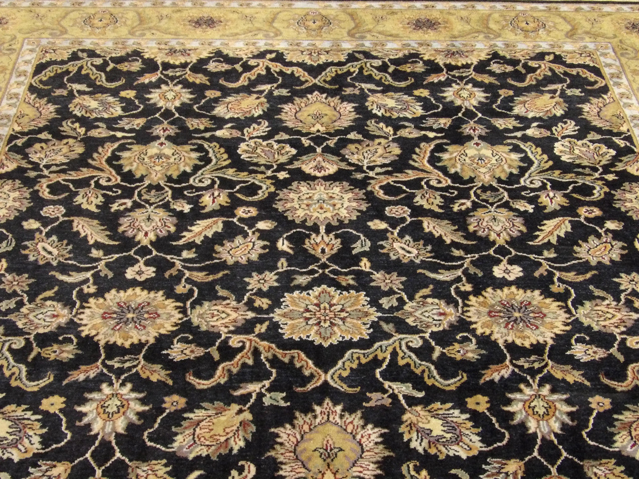 Back of Fine Ziegler Tie Dye hand-knotted rug