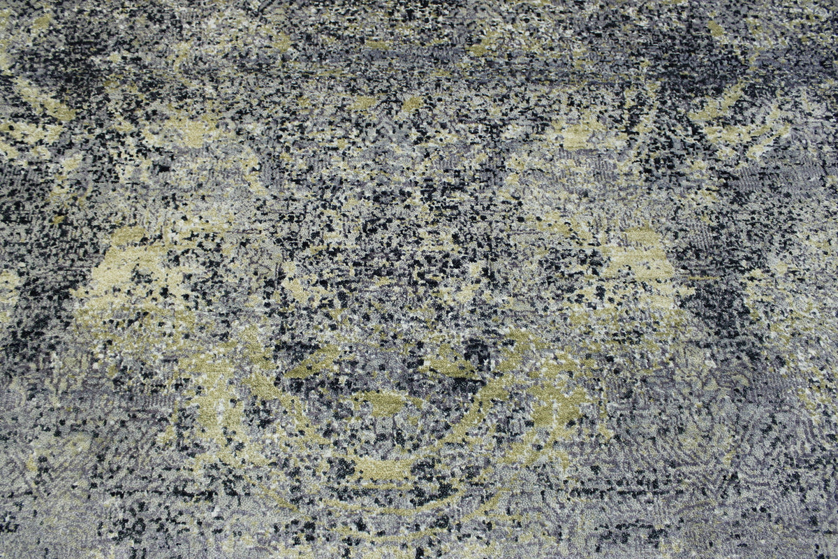Back of Modern Ikat Design hand-knotted rug