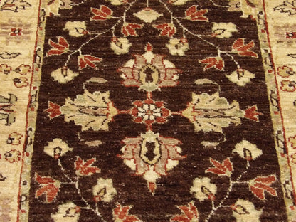 Back of Oushak hand-knotted rug