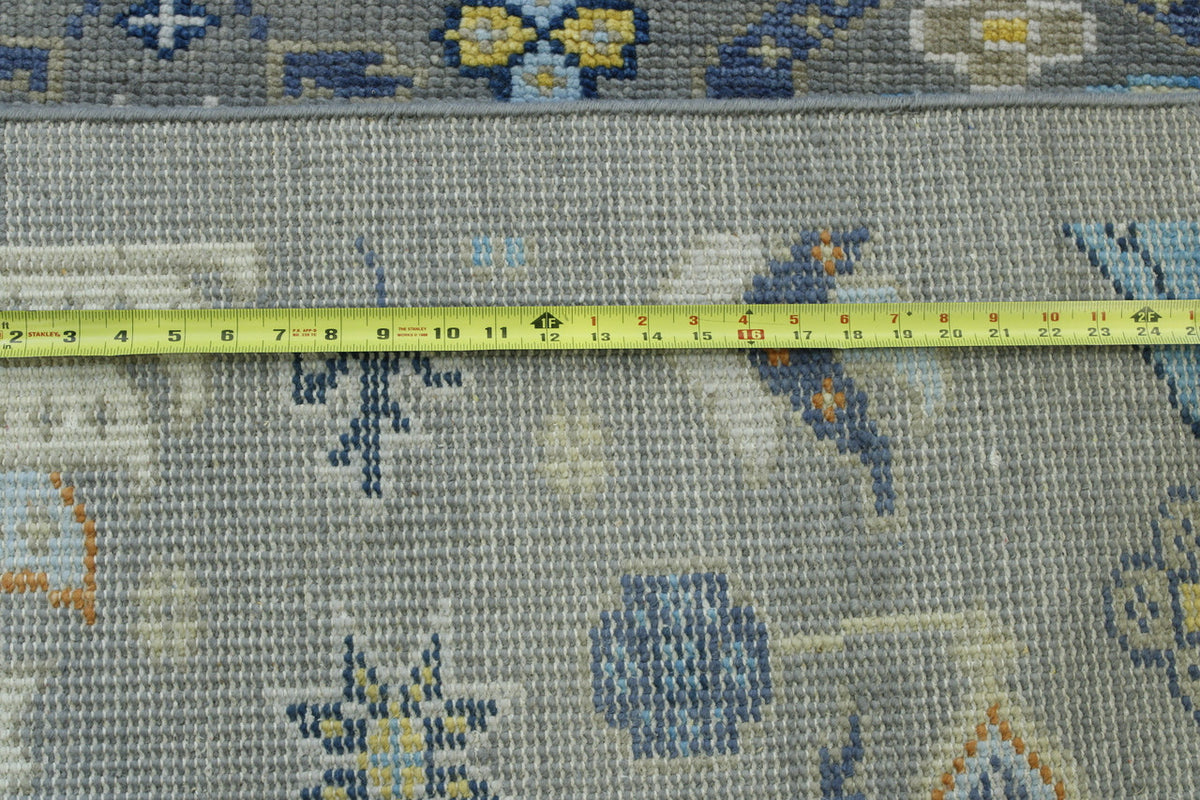 Close-up of wool pile, Blue & Gray rug