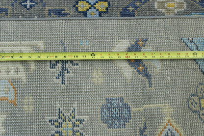 Close-up of wool pile, Blue & Gray rug