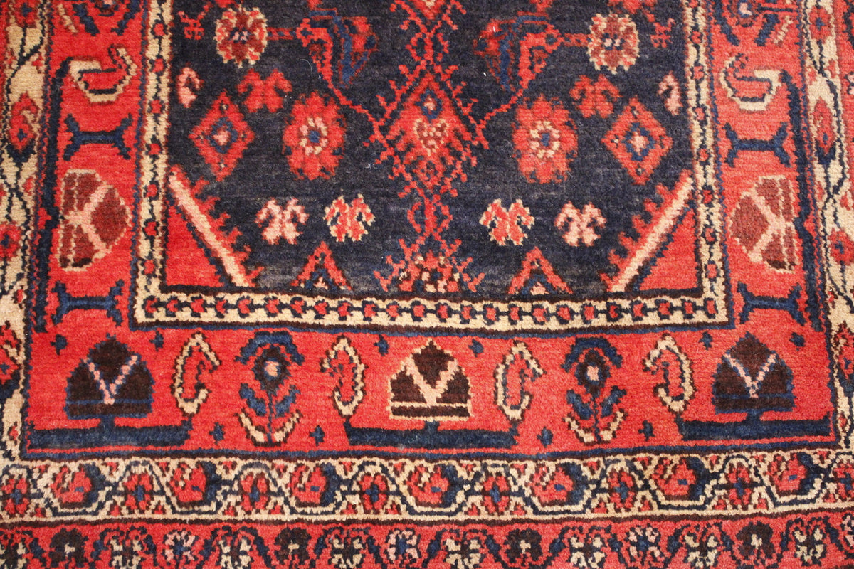 Full view of Traditional Antique Hamadan Fair Condition rug