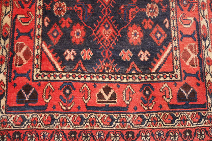 Full view of Traditional Antique Hamadan Fair Condition rug