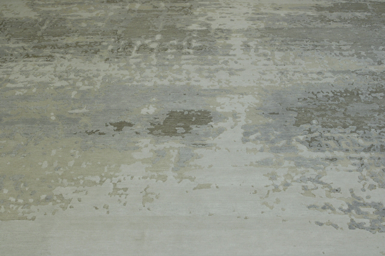 Back of Modern Abstract Broken Design hand-knotted rug