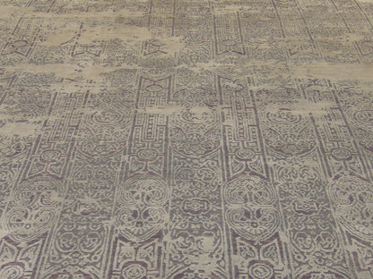 Back of Ikat Oxidized Carved Silky hand-knotted rug