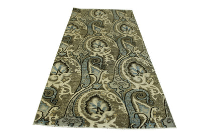 Oushak Ikat Chobi rug border detail