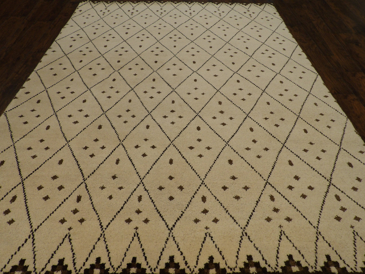 Moroccan Tulu texture detail, beige and brown wool