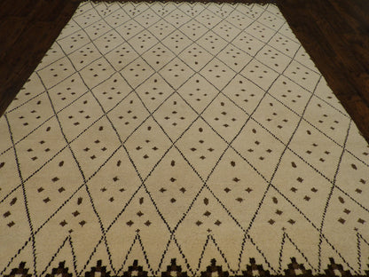 Moroccan Tulu texture detail, beige and brown wool