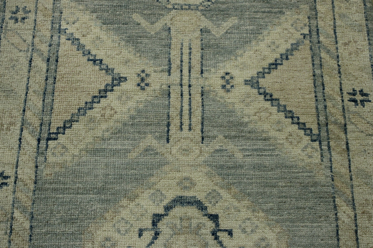 Blue Oushak Wash Chobi rug in room setting