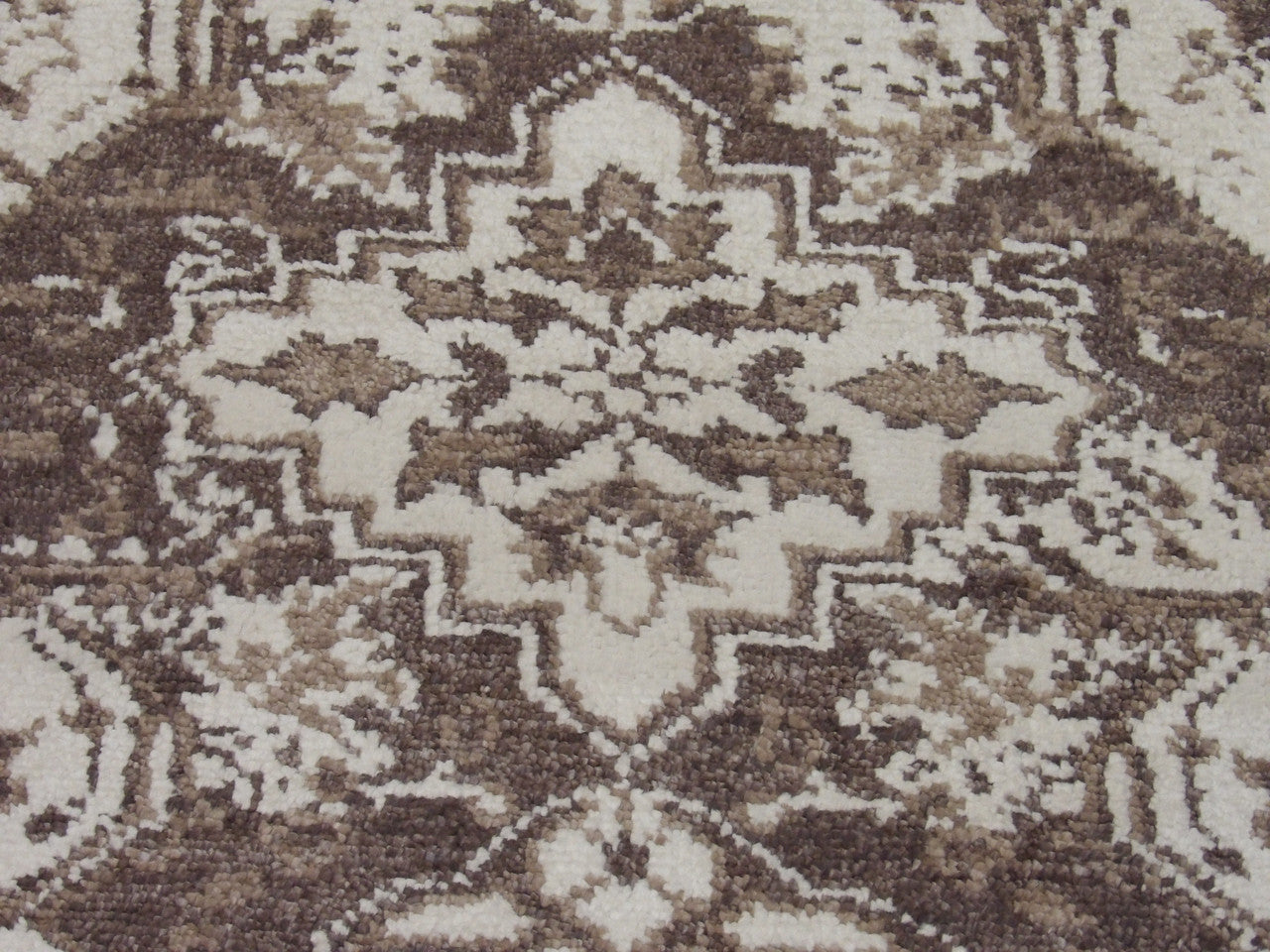 Back of Oushak hand-knotted rug