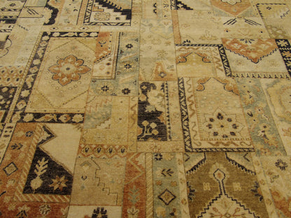 Patchwork Natural-dye 9'0"x12'0" Hand-knotted Rug -w11027