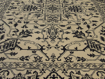 Heriz Oushak Natural-dye 9'0"x12'0" Hand-knotted Rug -w11390