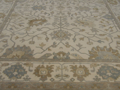 Turk Oushak Natural-dye 9'0"x12'0" Hand-knotted Rug-w290