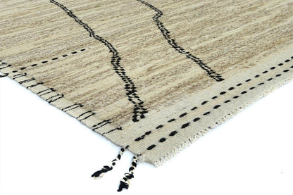 Moroccan Marrakesh Design Wool Hand Knotted Rug 12'03''x14'11''  - AR89114