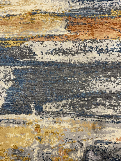 Fine Abstract Silk and Wool Hand Knotted Rug 6'07''x9'09''  - AR83897