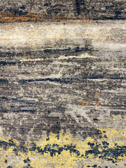 Fine Abstract  Silk and Wool Hand Knotted Rug 2'06''x10'01''  - AR73957