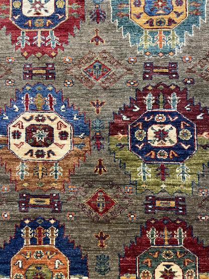 Tribal Nomad Vege Dye Wool Hand Knotted Rug 4'02''x5'06''  - AR77813