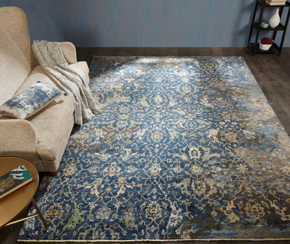 Transitional Hand Knotted Rug Wool & Silk - KCR9330