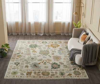 Transitional Hand Knotted Rug Wool & Silk - KAA9050