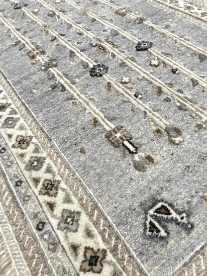 Tribal Souf Moroccan Design Wool Hand Knotted Rug 2'07''x11'10''  - AR76599