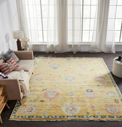 Transitional Hand Knotted Rug Wool & Silk - KAA9030