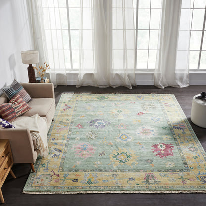Transitional Hand Knotted Rug Wool & Silk - KAA9020