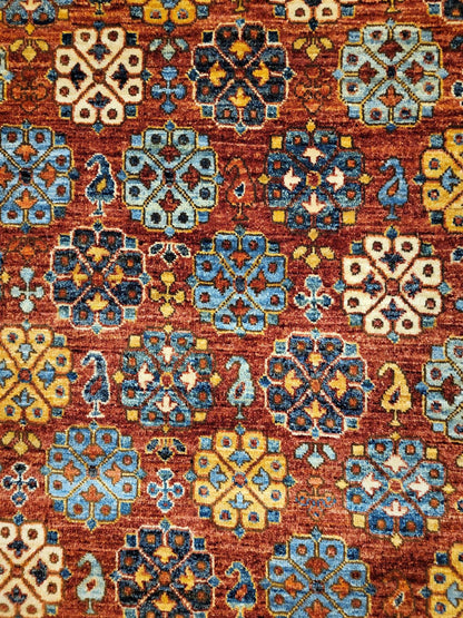 Tribal Nomad Vege Dye Wool Hand Knotted Rug 2'11''x4'11''  - AR78690
