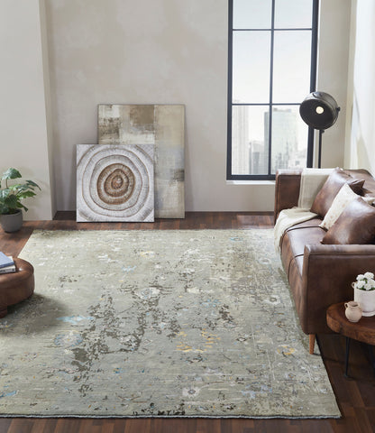 Transitional Hand Knotted Rug Wool & Silk - KKD11400