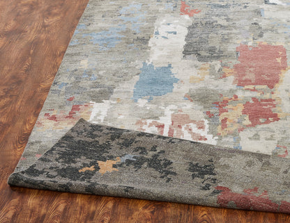 Modern Hand Knotted Rug Wool & Silk - KHW9580
