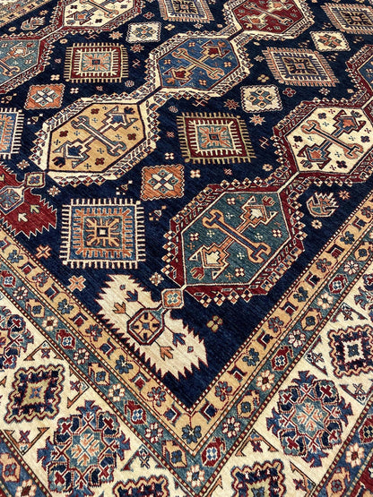 Caucasian Fine Super Kazak Wool Hand Knotted Rug 8'07''x12'07''  - AR81535