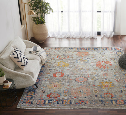 Transitional Hand Knotted Rug Wool & Silk - KAK4300