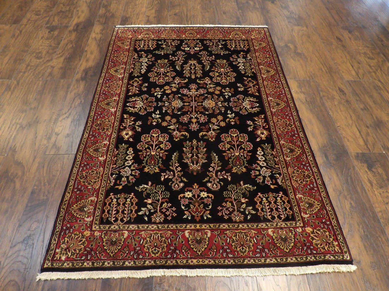 Close-up of wool pile, Black & Red rug