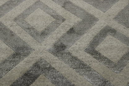 Close-up of wool-silk pile, Beige rug