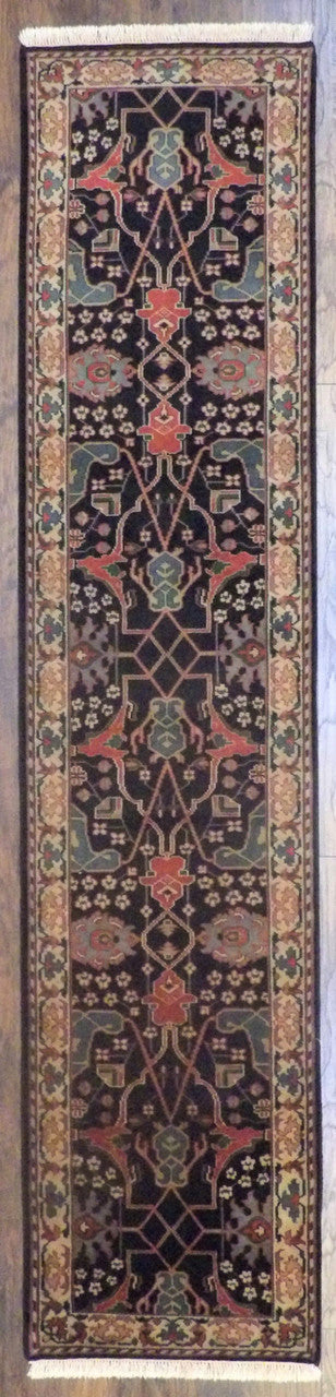 Turkish Weave Ziegler hand-knotted wool rug in Blue & Gold, full view
