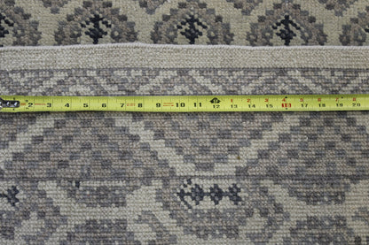 Oushak Silverwash Paisley Design pattern detail
