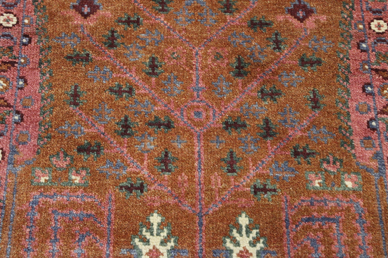 Close-up of wool pile, Pink rug