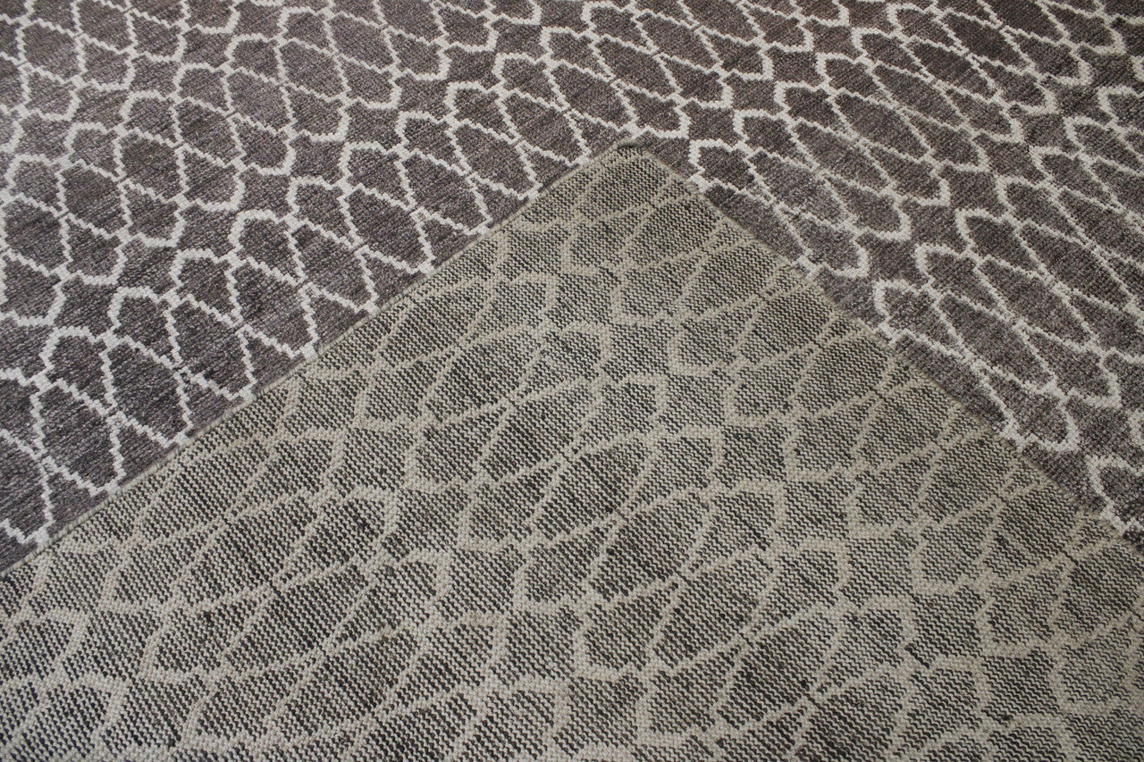 Modern Distressed Moroccan Design rug corner detail