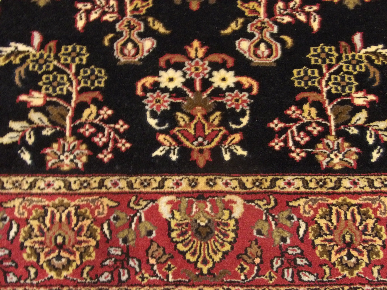 Fine Persian Sharookh rug border detail