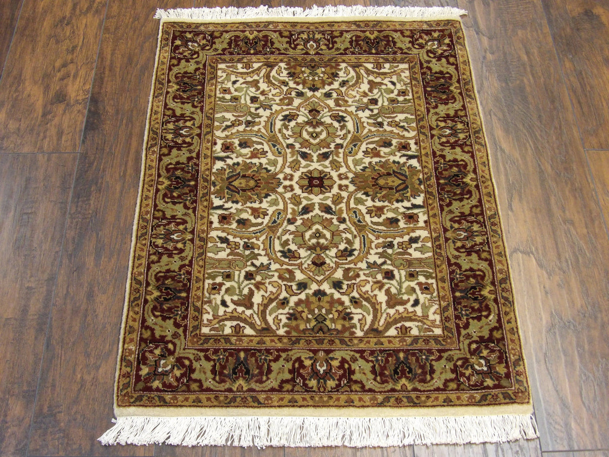 Close-up of wool pile, Brown & Beige rug