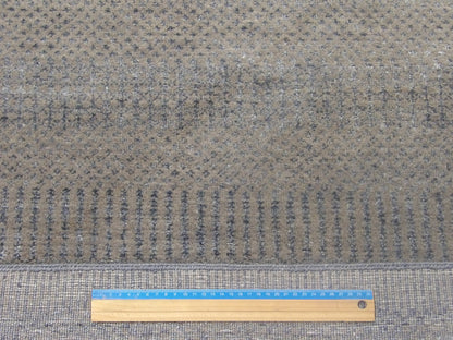 Blue and gray grass design runner in hallway setting