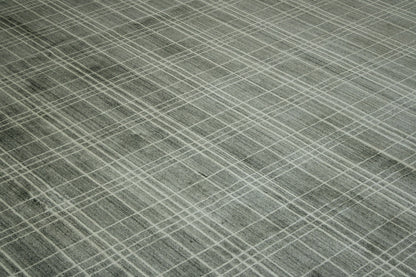 Gray & Beige Modern Lines Design rug in room setting