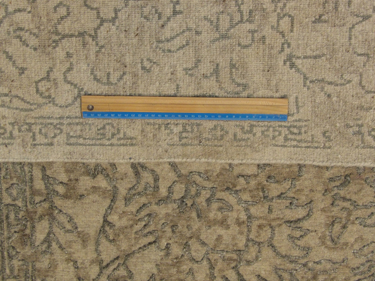 Blue & Gray Transitional Abstract Oxidized Broken Design rug in room setting