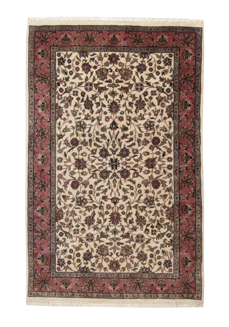 Traditional Bidjar Design hand-knotted wool rug in Beige, full view