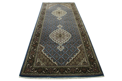 Close-up of wool pile, Black & Blue rug